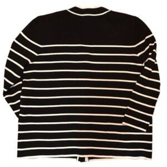 TUCKERNUCK  Black and White Stripe Lauren Cardigan Size XL - Picture 2 of 4